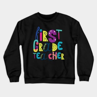 Cute 1st Grade Teacher Gift Idea Back to School Crewneck Sweatshirt